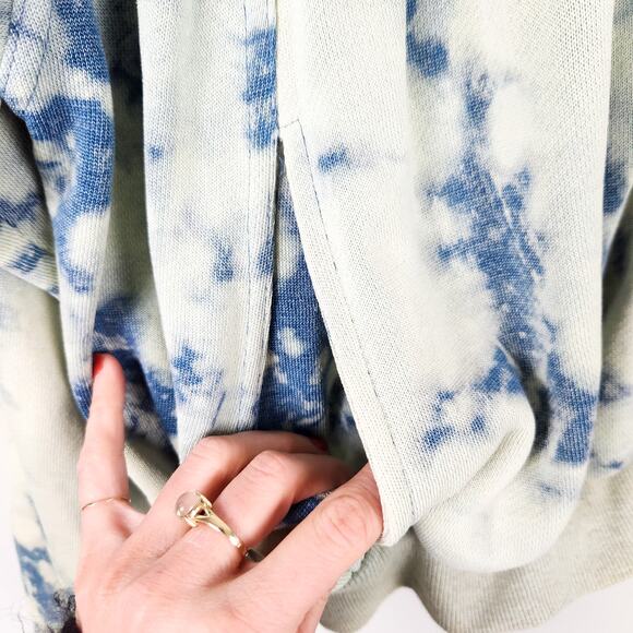 Free People We The Free True Blue Tie Dye Zip Up Crochet Jacket Medium - Picture 8 of 9